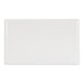 A white rectangular melamine platter with a raised black rim.