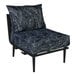 A black BFM Seating Cayman outdoor middle section with black rope accents and a black Sunbrella cushion and back pillow.