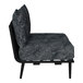 A BFM Seating black outdoor middle section couch with black rope and black Sunbrella cushions and back pillow.