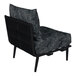 A BFM Seating black outdoor couch middle section with a black rope and Sunbrella black Bahama cushion and back pillow.