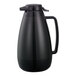 A black coffee carafe with a handle.