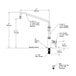 A diagram of a T&S deck-mount pantry mixing faucet with measurements.