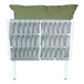 The white BFM Seating Cayman middle chair with a Sunbrella Fern cushion and back pillow.