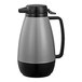 A grey and black Service Ideas Thermo-Serv coffee carafe with a lid.