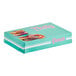 A multicolor box of donuts with the words "Tasty" on the front.