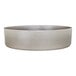 A white Cal-Mil ramekin with a silver rim.