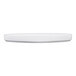 A close up of a white Cal-Mil melamine plate with a low rim on a white surface.