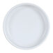 A small, round, white melamine ramekin with straight sides.