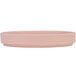 A close-up of a Cal-Mil Hudson blush melamine plate with a low rim.