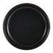 A small, round, black melamine ramekin with straight sides.