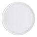 A white Cal-Mil melamine plate with a white low rim.