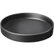 A black Cal-Mil melamine plate with a black rim.