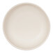 A white bowl with a black border.