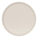 A Cal-Mil Sophie ivory melamine plate with a round two-tone rim.
