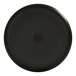 A black plate with an ivory circle in the middle on a white background.