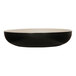 A black and white round Cal-Mil Sophie melamine pasta bowl.