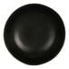 A close-up of a black Cal-Mil melamine serving bowl.