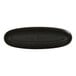A black oval Cal-Mil melamine platter with ivory accents.