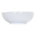 A close-up of a white Cal-Mil melamine bowl.