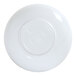 A white melamine bowl with a circle on it.