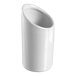 A white porcelain truncated tube with a curved edge.