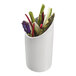 A Solia white porcelain mini dish filled with purple and green vegetables.