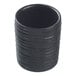 A black cylindrical Solia porcelain dish with textured ribbed lines.