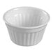 A Solia white porcelain mini bowl with a ribbed edge.