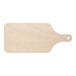 A BWOOD wooden cutting board with a handle.
