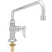 A chrome T&S deck-mounted pantry faucet with a metal handle.