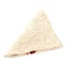 A triangular blueberry turnover with sugared dough.