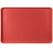A red rectangular MFG Tray for market display with a white border.