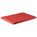 A red rectangular MFG Tray on a white background.