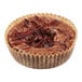 A brown cake with chocolate frosting in a Pillsbury single serve cup.