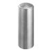 A silver stainless steel round shaker with multi-hole lid.