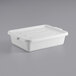 A white rectangular polypropylene utility bin with a fitted lid.