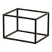 A black metal rectangular display riser.