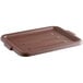 A brown rectangular polyethylene utility lid with raised edges.