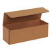 A brown Lavex Kraft corrugated mailer box with an open lid.