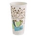 A Dixie paper hot cup with a coffee design on it.