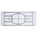 A Lancaster Table & Seating white plastic folding table with metal legs.