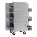 A triple stacked stainless steel Lincoln Aperion impinger conveyor oven with three 28 3/4-inch wide belts and digital controls, designed for commercial use.