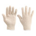 A pair of Lavex white cotton work gloves.