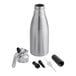 A close up of a silver stainless steel Kayser WHIPcreamer bottle.