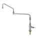 A chrome T&S pantry mixing faucet with a single lever.