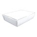 A Southern Champion white paper take-out box with a white cover.