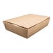 A close-up of a brown Southern Champion paper take-out box with a lid.