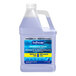 A plastic jug of Softsoap liquid hand soap with a label.