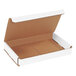 A white Lavex corrugated mailer box with the lid open.