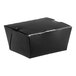 A black Southern Champion paper take-out box with a lid.